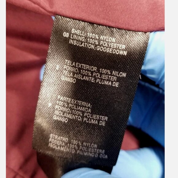 VTG THE NORTH FACE Goose Down Hooded Puffer Jacket Coat Burgundy Belted Women XL - Picture 8 of 8